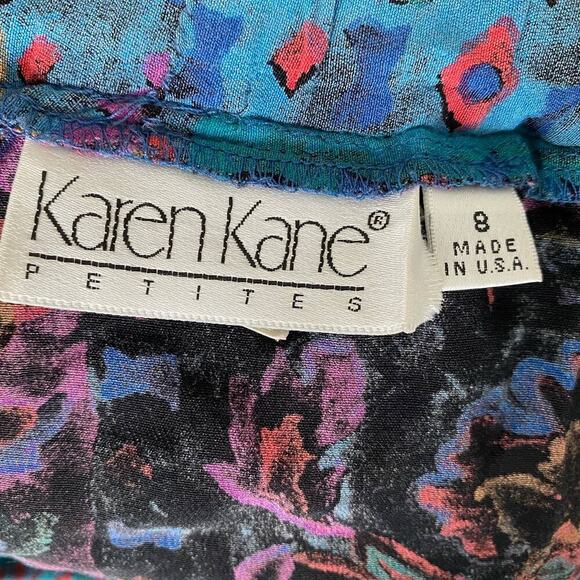 Karen Kane sz 8 Vintage 90s abstract faux wrap skirt - Picture 6 of 6